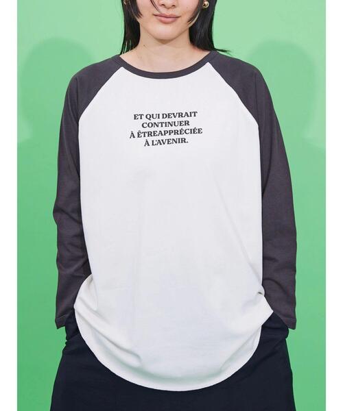 AMERICAN HOLIC（アメリカンホリック）の「ナンバーロゴラグランカットチュニック（Tシャツ/カットソー・レディース・チャコールグレー/ブルー/グリーン・M/L）」の7枚目の写真