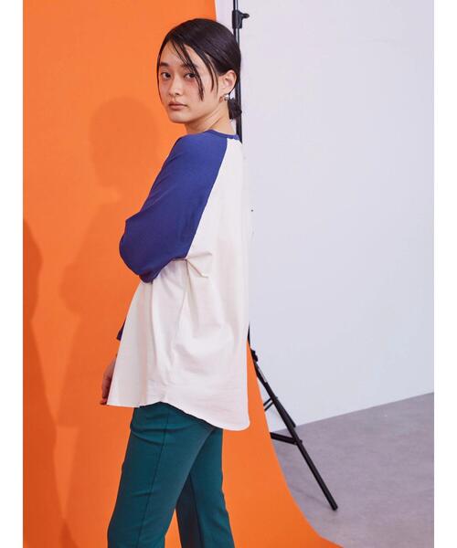 AMERICAN HOLIC（アメリカンホリック）の「ナンバーロゴラグランカットチュニック（Tシャツ/カットソー・レディース・チャコールグレー/ブルー/グリーン・M/L）」の9枚目の写真