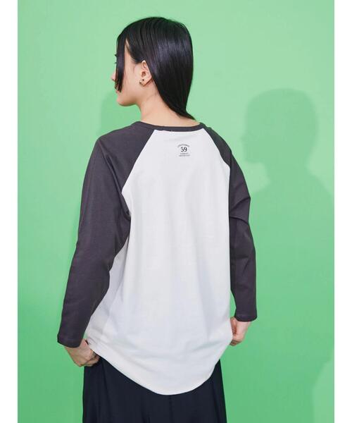 AMERICAN HOLIC（アメリカンホリック）の「ナンバーロゴラグランカットチュニック（Tシャツ/カットソー・レディース・チャコールグレー/ブルー/グリーン・M/L）」の14枚目の写真