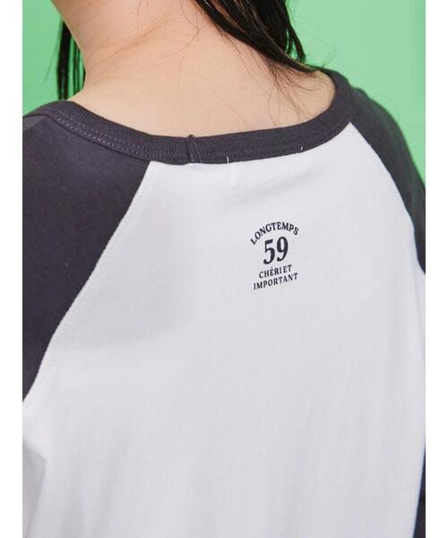 AMERICAN HOLIC（アメリカンホリック）の「ナンバーロゴラグランカットチュニック（Tシャツ/カットソー・レディース・チャコールグレー/ブルー/グリーン・M/L）」の16枚目の写真