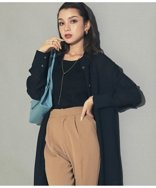 ANAP（アナップ）の「ウエストリボンロングシャツ（シャツ/ブラウス・レディース・ブラック/カーキ/アイボリー/キャメル・FREE）」の18枚目の写真