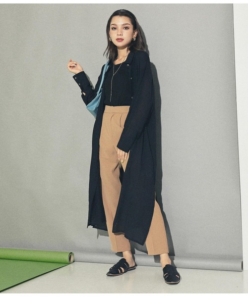 ANAP（アナップ）の「ウエストリボンロングシャツ（シャツ/ブラウス・レディース・ブラック/カーキ/アイボリー/キャメル・FREE）」の16枚目の写真