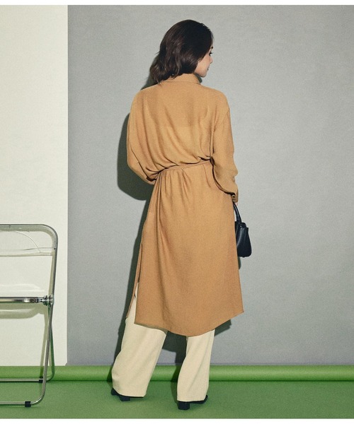 ANAP（アナップ）の「ウエストリボンロングシャツ（シャツ/ブラウス・レディース・ブラック/カーキ/アイボリー/キャメル・FREE）」の12枚目の写真