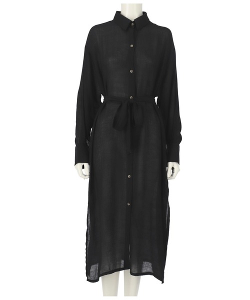 ANAP（アナップ）の「ウエストリボンロングシャツ（シャツ/ブラウス・レディース・ブラック/カーキ/アイボリー/キャメル・FREE）」の15枚目の写真