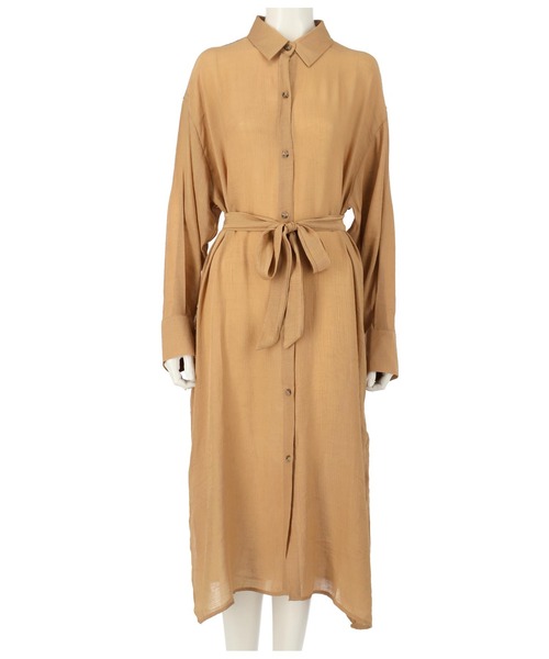 ANAP（アナップ）の「ウエストリボンロングシャツ（シャツ/ブラウス・レディース・ブラック/カーキ/アイボリー/キャメル・FREE）」の19枚目の写真