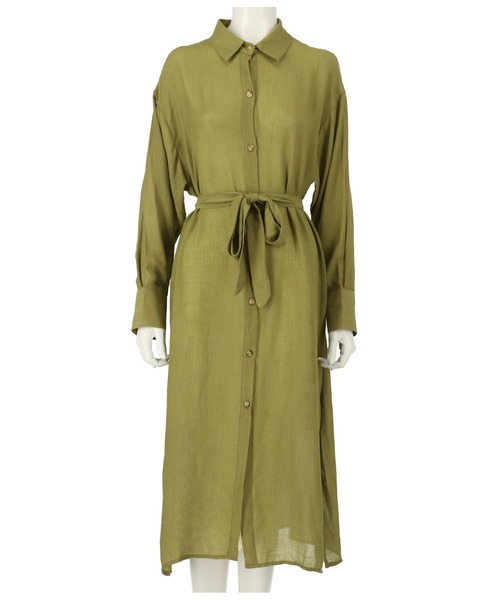 ANAP（アナップ）の「ウエストリボンロングシャツ（シャツ/ブラウス・レディース・ブラック/カーキ/アイボリー/キャメル・FREE）」の17枚目の写真