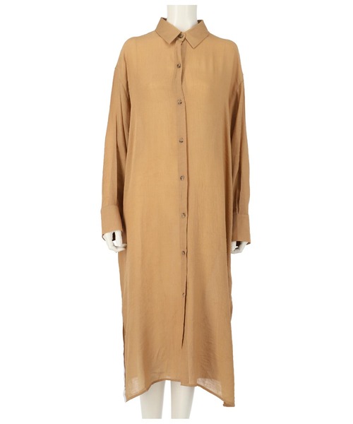 ANAP（アナップ）の「ウエストリボンロングシャツ（シャツ/ブラウス・レディース・ブラック/カーキ/アイボリー/キャメル・FREE）」の11枚目の写真