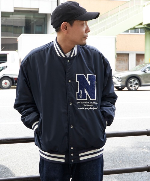 セール】ナイロンワッペンリブラインBIGスタジャン（スタジャン）｜NO