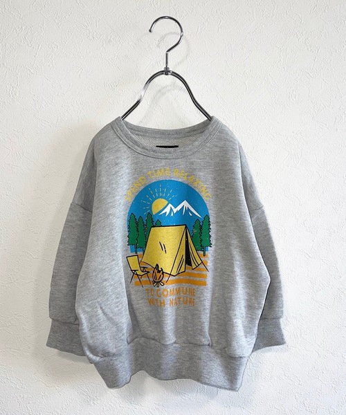 Life Support Products（ライフサポートプロダクツ）の「ウラケプリントトレーナー（80～150cm）（スウェット・キッズ・ホワイト/ブラック/ベージュ/オフホワイト/マスタード/カーキ/パープル/レッド/杢グレー/チャコール・90/100/110/120/80/130/95/140/150）」の4枚目の写真