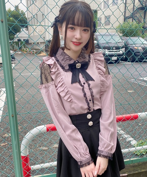 ROJITA(ロジータ)の「肩開きラッフルフリルブラウス(シャツ/ブラウス・レディース・ホワイト/ブラック/ピンク・FREE)」の3枚目の写真