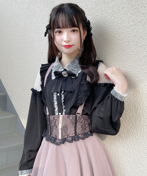 ROJITA(ロジータ)の「肩開きラッフルフリルブラウス(シャツ/ブラウス・レディース・ホワイト/ブラック/ピンク・FREE)」の5枚目の写真