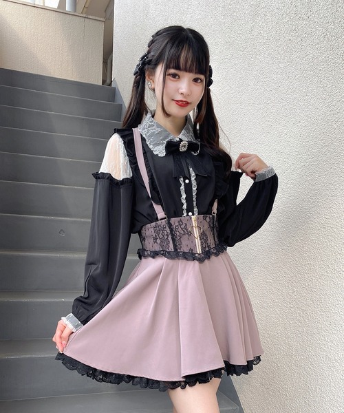 ROJITA(ロジータ)の「肩開きラッフルフリルブラウス(シャツ/ブラウス・レディース・ホワイト/ブラック/ピンク・FREE)」の9枚目の写真