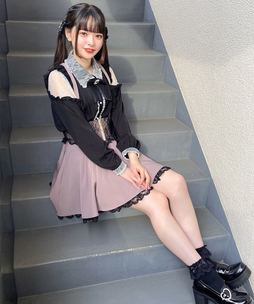 ROJITA(ロジータ)の「肩開きラッフルフリルブラウス(シャツ/ブラウス・レディース・ホワイト/ブラック/ピンク・FREE)」の12枚目の写真