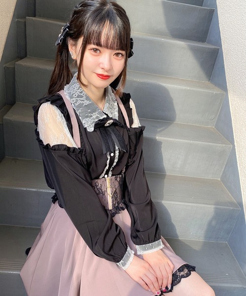 ROJITA(ロジータ)の「肩開きラッフルフリルブラウス(シャツ/ブラウス・レディース・ホワイト/ブラック/ピンク・FREE)」の14枚目の写真