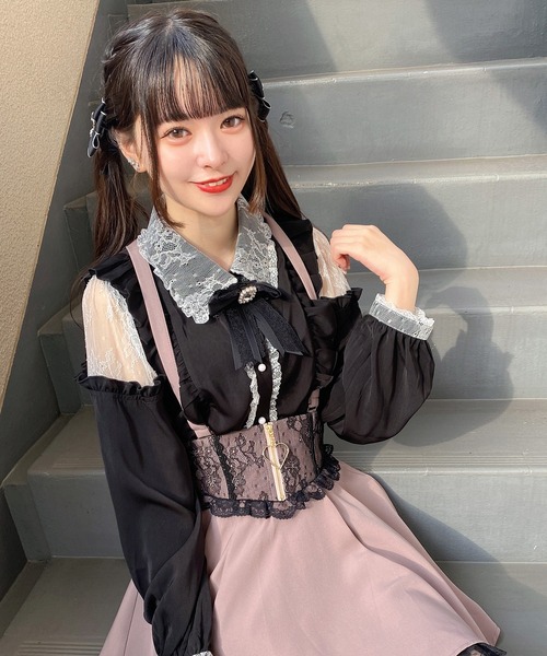 ROJITA(ロジータ)の「肩開きラッフルフリルブラウス(シャツ/ブラウス・レディース・ホワイト/ブラック/ピンク・FREE)」の16枚目の写真