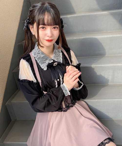ROJITA(ロジータ)の「肩開きラッフルフリルブラウス(シャツ/ブラウス・レディース・ホワイト/ブラック/ピンク・FREE)」の17枚目の写真