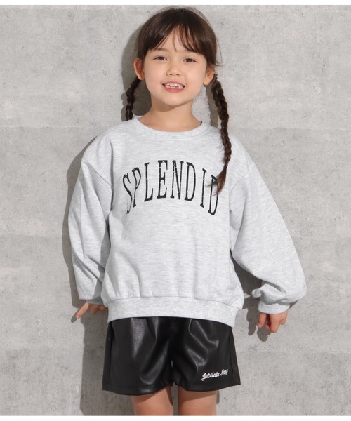 ANAP kids（アナップキッズ）の「かすれプリントミニ裏毛トレーナー（スウェット・キッズ・ライトグレー/スミクロ/ブラウン・130cm/110cm/120cm/100cm）」の4枚目の写真