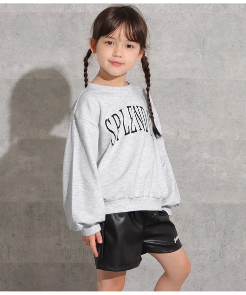 ANAP kids（アナップキッズ）の「かすれプリントミニ裏毛トレーナー（スウェット・キッズ・ライトグレー/スミクロ/ブラウン・130cm/110cm/120cm/100cm）」の5枚目の写真