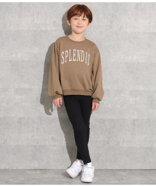 ANAP kids（アナップキッズ）の「かすれプリントミニ裏毛トレーナー（スウェット・キッズ・ライトグレー/スミクロ/ブラウン・130cm/110cm/120cm/100cm）」の6枚目の写真