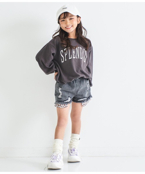 ANAP kids（アナップキッズ）の「かすれプリントミニ裏毛トレーナー（スウェット・キッズ・ライトグレー/スミクロ/ブラウン・130cm/110cm/120cm/100cm）」の18枚目の写真