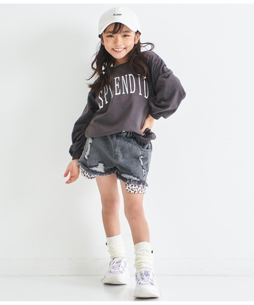 ANAP kids（アナップキッズ）の「かすれプリントミニ裏毛トレーナー（スウェット・キッズ・ライトグレー/スミクロ/ブラウン・130cm/110cm/120cm/100cm）」の19枚目の写真