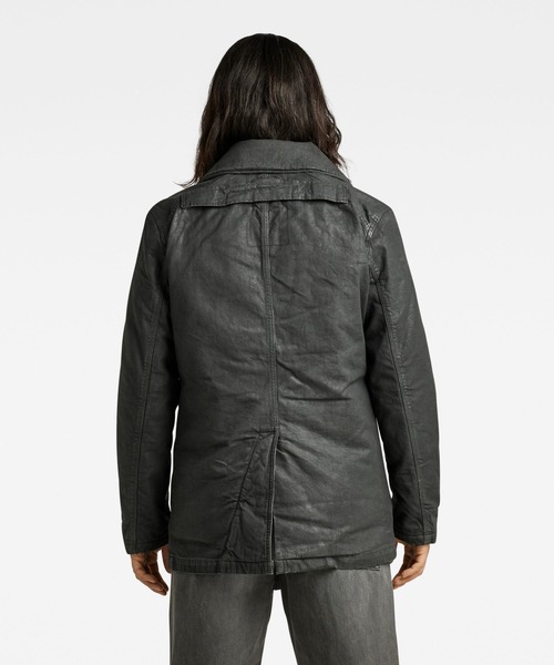 G-STAR（ジースター）の「DENIM PEACOAT/レザーライクコーティング加工ブラックデニムピーコート（ピーコート・メンズ・グレー系その他・SMALL/LARGE/MEDIUM）」の3枚目の写真