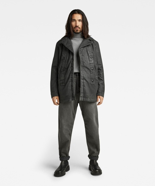 G-STAR（ジースター）の「DENIM PEACOAT/レザーライクコーティング加工ブラックデニムピーコート（ピーコート・メンズ・グレー系その他・SMALL/LARGE/MEDIUM）」の5枚目の写真