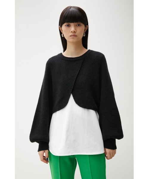 AZUL by moussy(アズールバイマウジー)の「CACHE-COEUR KNIT SET TOPS/カシュクールニットセットトップス(ニット/セーター・レディース・ブラック/オレンジ/ブルー/グリーン・SMALL/MEDIUM)」の10枚目の写真