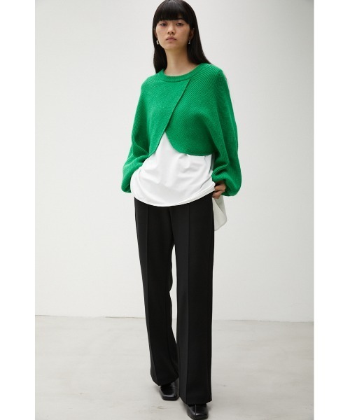 AZUL by moussy(アズールバイマウジー)の「CACHE-COEUR KNIT SET TOPS/カシュクールニットセットトップス(ニット/セーター・レディース・ブラック/オレンジ/ブルー/グリーン・SMALL/MEDIUM)」の19枚目の写真
