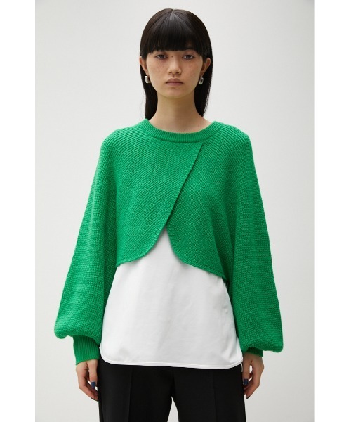 AZUL by moussy(アズールバイマウジー)の「CACHE-COEUR KNIT SET TOPS/カシュクールニットセットトップス(ニット/セーター・レディース・ブラック/オレンジ/ブルー/グリーン・SMALL/MEDIUM)」の20枚目の写真