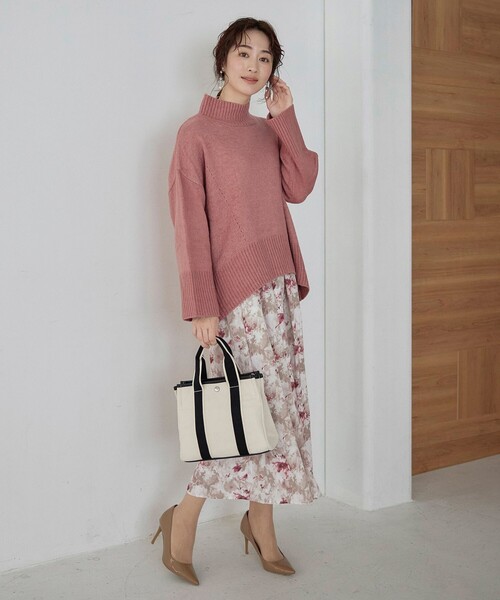 Tiaclasse(ティアクラッセ)の「【洗える】モックネックポインテルニットトップス(ニット/セーター・レディース・ネイビー/ベージュ/オレンジ/ピンク/ブルー・XL)」の20枚目の写真