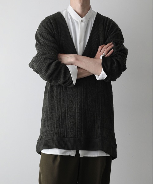 ato(アトウ)の「DEEP V-NECK LONG JERSEY(Tシャツ/カットソー・メンズ・ブラック/ネイビー/カーキ・46/48)」の3枚目の写真