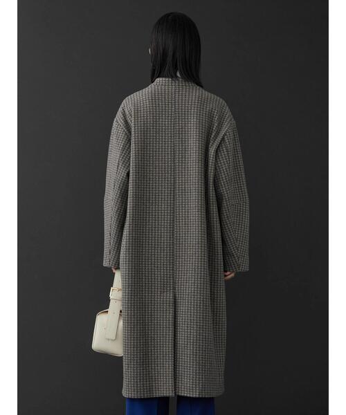 AMERICAN HOLIC（アメリカンホリック）の「ドロップショルダーニュアンスコート（ノーカラーコート・レディース・モカ/チェック・M/L）」の22枚目の写真