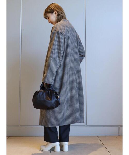 セール】ドロップショルダーニュアンスコート（ノーカラーコート