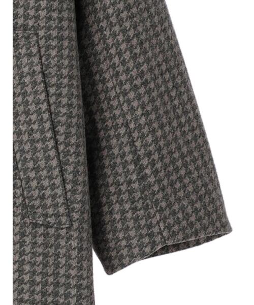 AMERICAN HOLIC（アメリカンホリック）の「ドロップショルダーニュアンスコート（ノーカラーコート・レディース・モカ/チェック・M/L）」の8枚目の写真