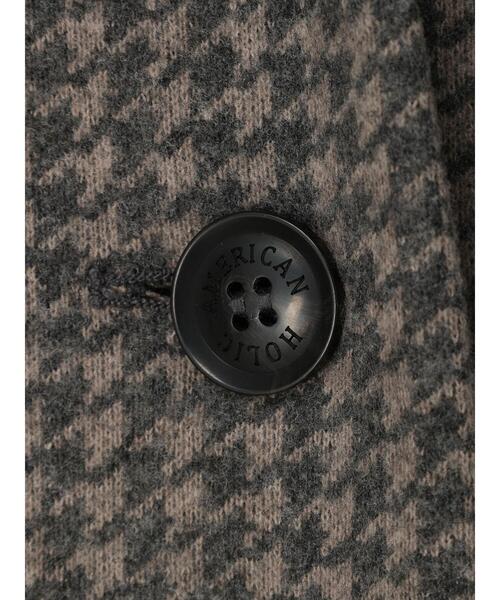 AMERICAN HOLIC（アメリカンホリック）の「ドロップショルダーニュアンスコート（ノーカラーコート・レディース・モカ/チェック・M/L）」の5枚目の写真