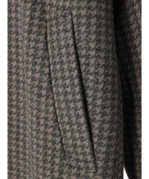 AMERICAN HOLIC（アメリカンホリック）の「ドロップショルダーニュアンスコート（ノーカラーコート・レディース・モカ/チェック・M/L）」の4枚目の写真