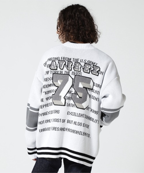 AVIREX(アヴィレックス)の「【直営店限定】AVX VARSITY CARDIGAN / AVX バーシティ カーディガン / AVIREX / アヴィレックス(カーディガン/ボレロ・メンズ・オレンジ/ブラック/ホワイト・L/M)」の6枚目の写真