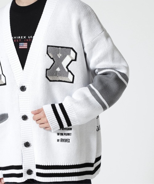 AVIREX(アヴィレックス)の「【直営店限定】AVX VARSITY CARDIGAN / AVX バーシティ カーディガン / AVIREX / アヴィレックス(カーディガン/ボレロ・メンズ・オレンジ/ブラック/ホワイト・L/M)」の10枚目の写真