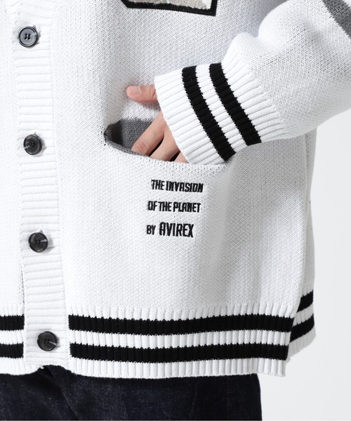 AVIREX(アヴィレックス)の「【直営店限定】AVX VARSITY CARDIGAN / AVX バーシティ カーディガン / AVIREX / アヴィレックス(カーディガン/ボレロ・メンズ・オレンジ/ブラック/ホワイト・L/M)」の11枚目の写真