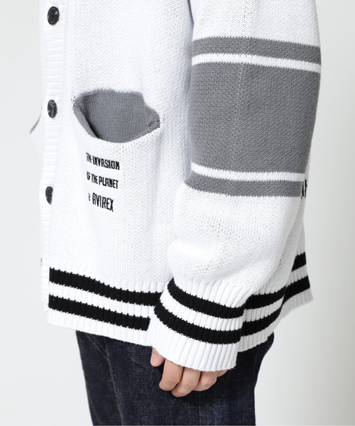 AVIREX(アヴィレックス)の「【直営店限定】AVX VARSITY CARDIGAN / AVX バーシティ カーディガン / AVIREX / アヴィレックス(カーディガン/ボレロ・メンズ・オレンジ/ブラック/ホワイト・L/M)」の14枚目の写真