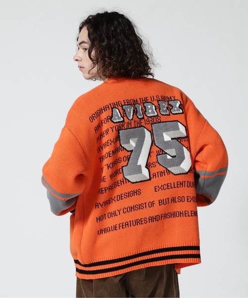 AVIREX(アヴィレックス)の「【直営店限定】AVX VARSITY CARDIGAN / AVX バーシティ カーディガン / AVIREX / アヴィレックス(カーディガン/ボレロ・メンズ・オレンジ/ブラック/ホワイト・L/M)」の20枚目の写真