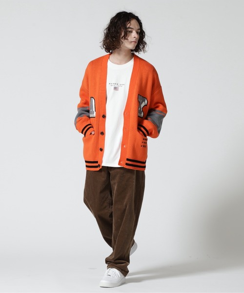 AVIREX(アヴィレックス)の「【直営店限定】AVX VARSITY CARDIGAN / AVX バーシティ カーディガン / AVIREX / アヴィレックス(カーディガン/ボレロ・メンズ・オレンジ/ブラック/ホワイト・L/M)」の21枚目の写真