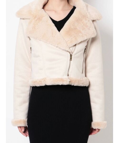 RESEXXY（リゼクシー）の「フェイクムートンブルゾン【セットアップ着用可能】（ブルゾン・レディース・ピンク/アイボリー/ブラック/ブラウン・FREE）」の19枚目の写真