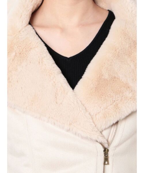 RESEXXY（リゼクシー）の「フェイクムートンブルゾン【セットアップ着用可能】（ブルゾン・レディース・ピンク/アイボリー/ブラック/ブラウン・FREE）」の22枚目の写真