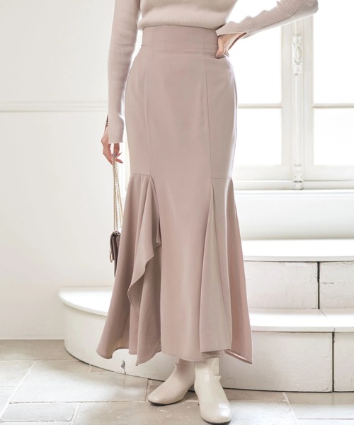 earth music&ecology（アースミュージックアンドエコロジー）の「アシンメトリーマーメードスカート（スカート・レディース・ブラック/ベージュ/サックスブルー・S/M）」の3枚目の写真