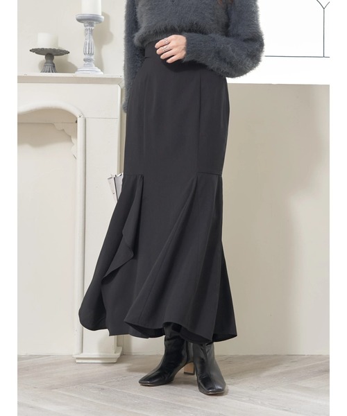 earth music&ecology（アースミュージックアンドエコロジー）の「アシンメトリーマーメードスカート（スカート・レディース・ブラック/ベージュ/サックスブルー・S/M）」の4枚目の写真