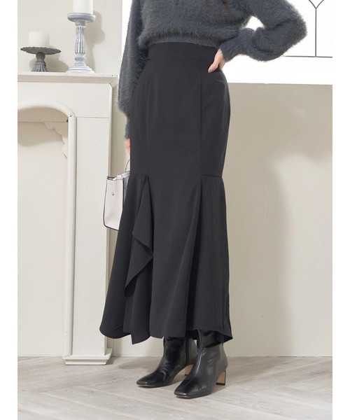 earth music&ecology（アースミュージックアンドエコロジー）の「アシンメトリーマーメードスカート（スカート・レディース・ブラック/ベージュ/サックスブルー・S/M）」の5枚目の写真