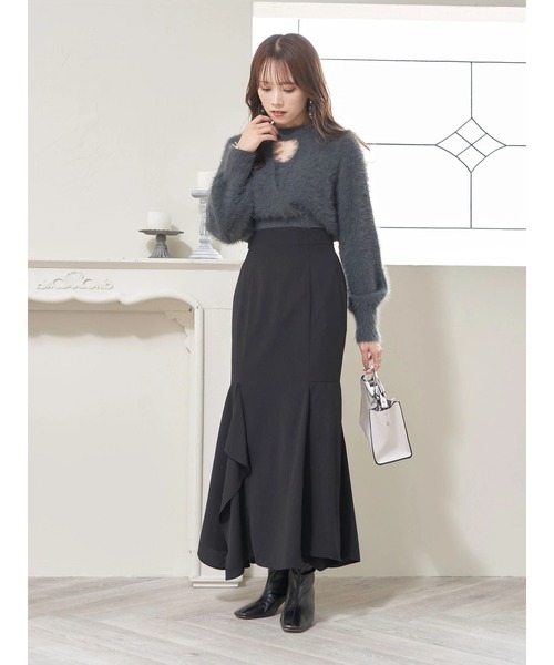 earth music&ecology（アースミュージックアンドエコロジー）の「アシンメトリーマーメードスカート（スカート・レディース・ブラック/ベージュ/サックスブルー・S/M）」の9枚目の写真