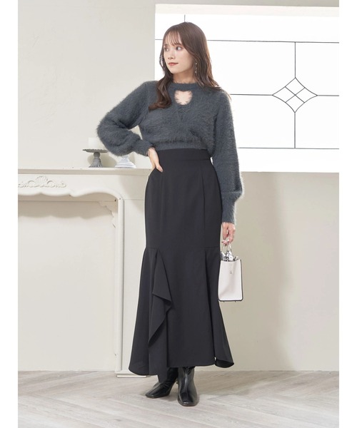 earth music&ecology（アースミュージックアンドエコロジー）の「アシンメトリーマーメードスカート（スカート・レディース・ブラック/ベージュ/サックスブルー・S/M）」の10枚目の写真